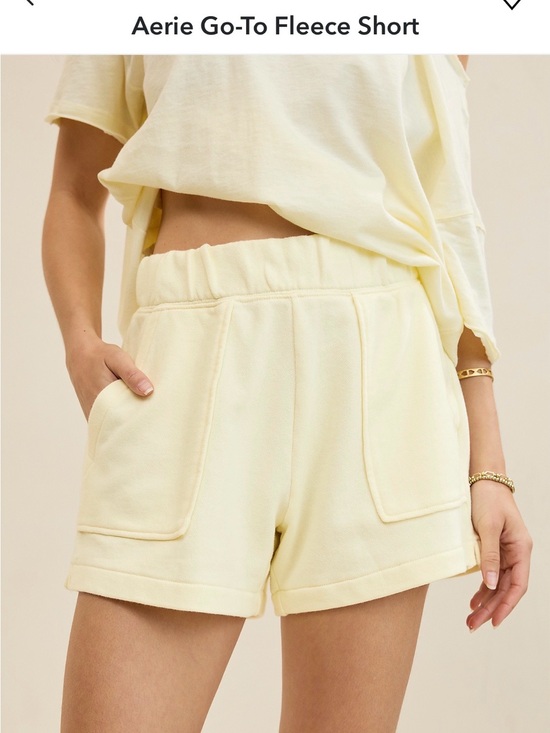 aerie Pants - aerie Fleece Lounge Shorts in Cozy Yellow
